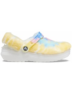 Saboți Crocs Classic Fur Sure Alb - White/Multi