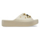 Papuci Crocs Classic Platform Crystals Pearls Slide Culoare Bej - Vanilla