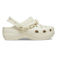 Saboți Crocs Classic Platform Chain Clog Culoare Bej - Bone