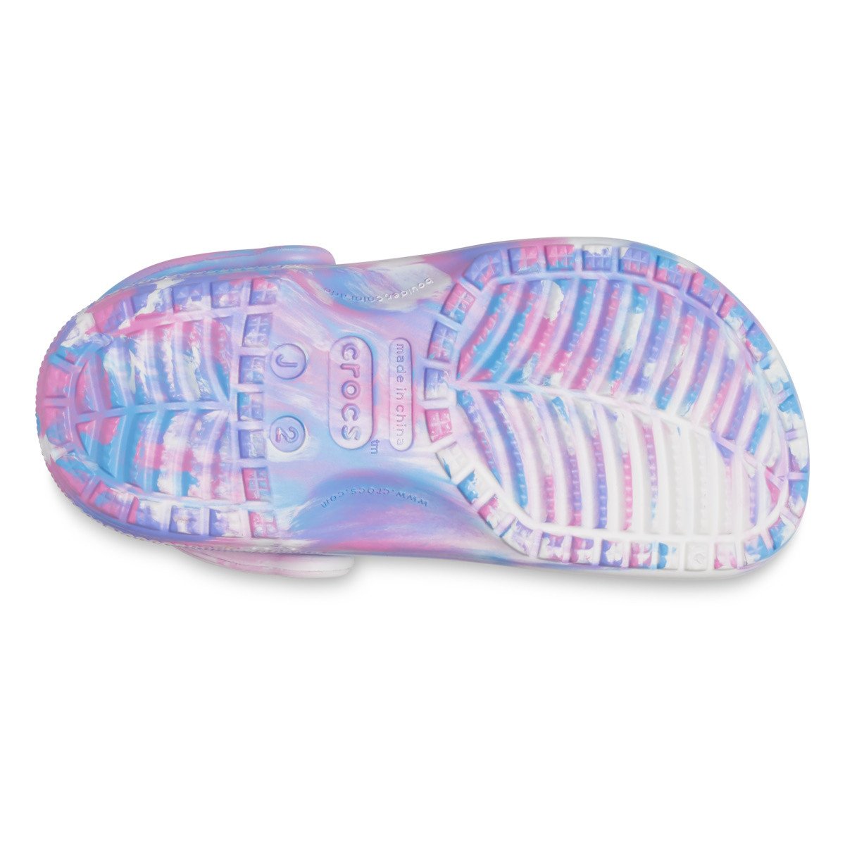 Saboti Crocs Classic Marbled Clog Kids Multicolor - White/Pink