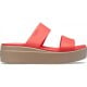 Papuci Crocs Brooklyn Mid Wedge Culoare Roșu - Flame/Mushroom